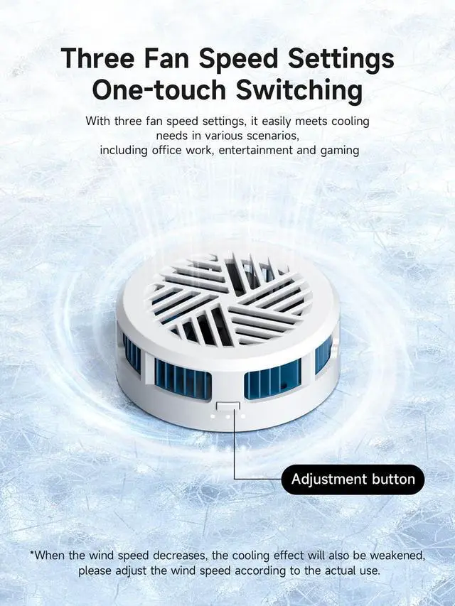 Alt view image 6 of 7 - Magnetic Cell Phone Cooler, Double-Sided Magnetic Semiconductor Cooling Fan, No Noise Radiator for iPhone 17 16 15 Pro Max, Android, Tablet (White Without PD)