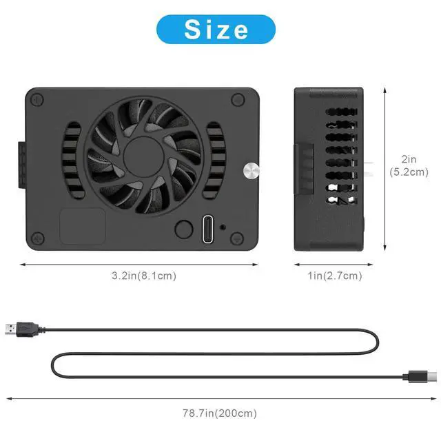 Alt view image 7 of 7 - FS-06 Semiconductor Camera and Phone Cooling Fan, Full Metal Housing, Intelligent Temperature Control, for Live Streaming and HD Video Recording