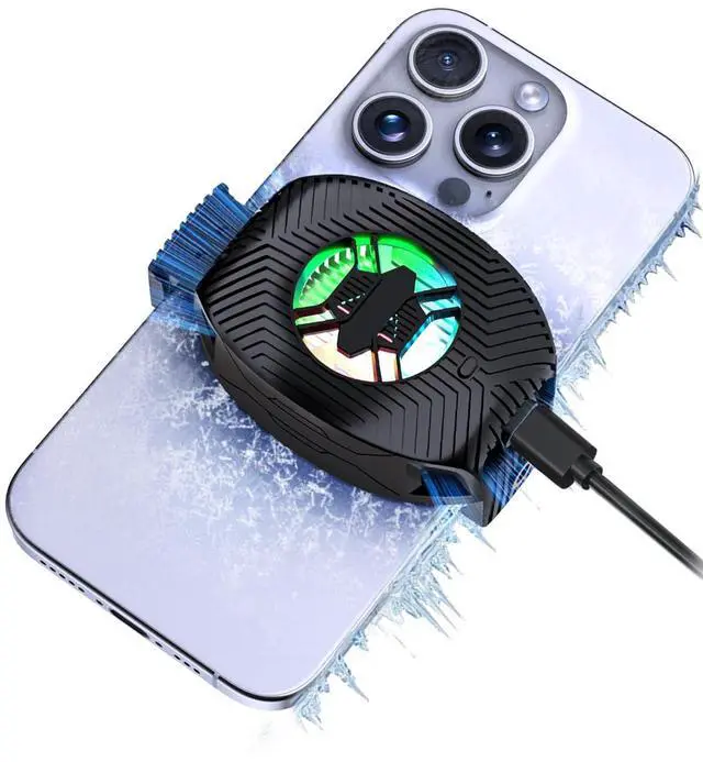 Main image of Phone Cooler for Gaming, Mobile Cell Phone Cooling Fan Radiator for iPhone Android Smartphone Live Streaming