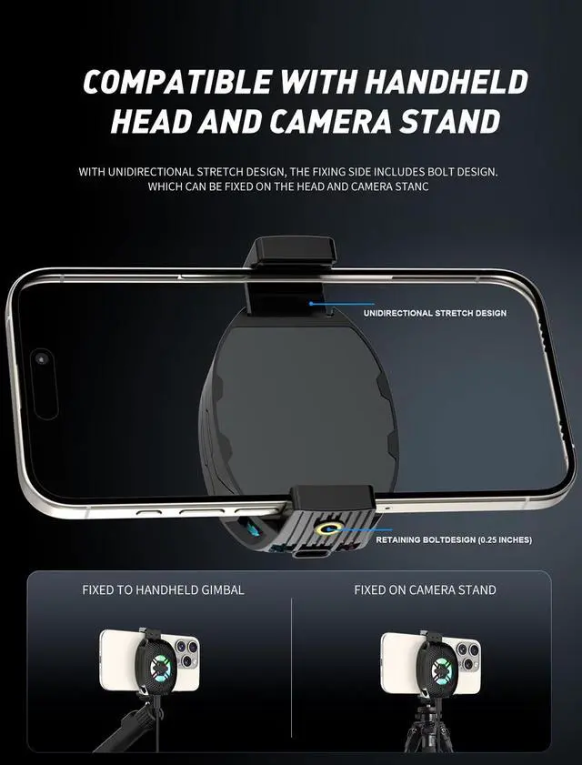 Alt view image 6 of 7 - Phone Cooler for Gaming, Mobile Cell Phone Cooling Fan Radiator for iPhone Android Smartphone Live Streaming