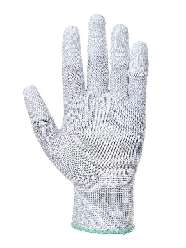 Alt view image 2 of 3 - A198 Antistatic Safety Glove with PU Non Slip Fingertip Coating ANSI, Medium