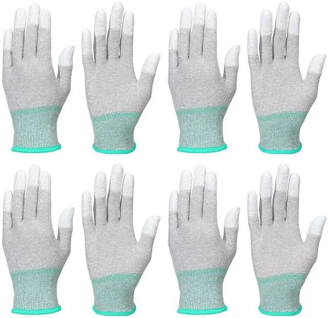 Main image of Anti Static Gloves, 4 Pairs ESD Gloves High Resistance Carbon Fiber Electrical Gloves for PC Building Repair
