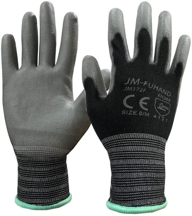 Main image of Anti static(ESD) work gloves for PC building-2 Pairs,Thin and lightweight all purpose work gloves,Ideal for Light Duty Work.(Medium, Black/Grey)
