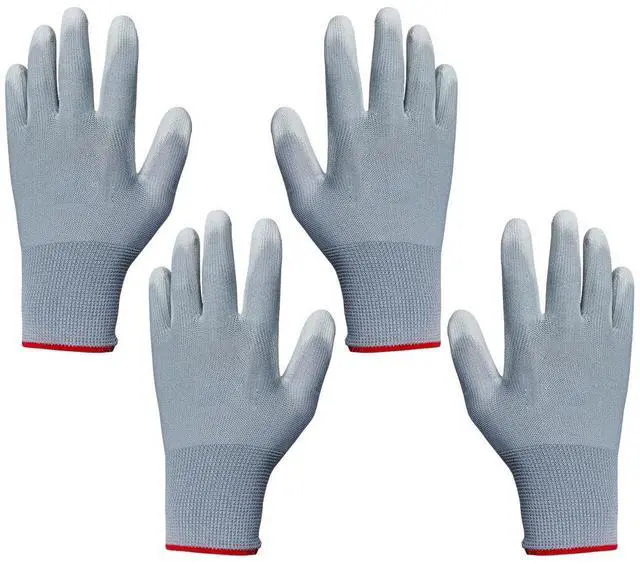 Main image of Anti-Static Work Gloves, High Resistance Nylon Vinyl Wrap Gloves with PU Coated, Universal Anti-Static Applicator Glove for PC Building, Mechanic, Warehouse Work (2Pairs)