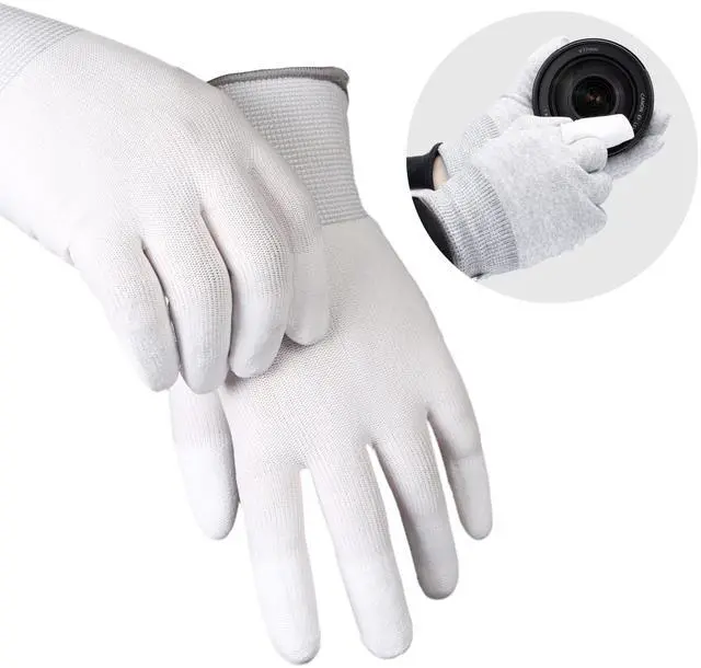 Main image of Microfiber Camera Cleaning Gloves for Professionals | Anti-Static, for Camera and Sensor Cleaning, for Precision Instruments, Vacuum Clean Sealed Packaging, White, DDG-1