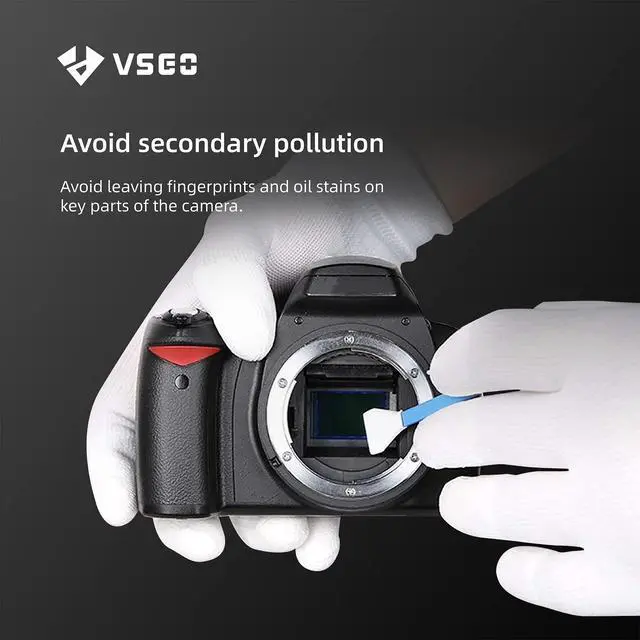 Alt view image 3 of 7 - Microfiber Camera Cleaning Gloves for Professionals | Anti-Static, for Camera and Sensor Cleaning, for Precision Instruments, Vacuum Clean Sealed Packaging, White, DDG-1