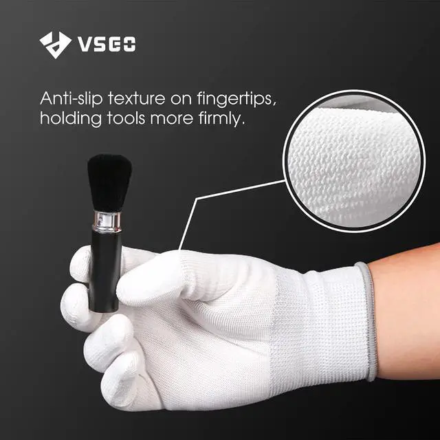 Alt view image 4 of 7 - Microfiber Camera Cleaning Gloves for Professionals | Anti-Static, for Camera and Sensor Cleaning, for Precision Instruments, Vacuum Clean Sealed Packaging, White, DDG-1