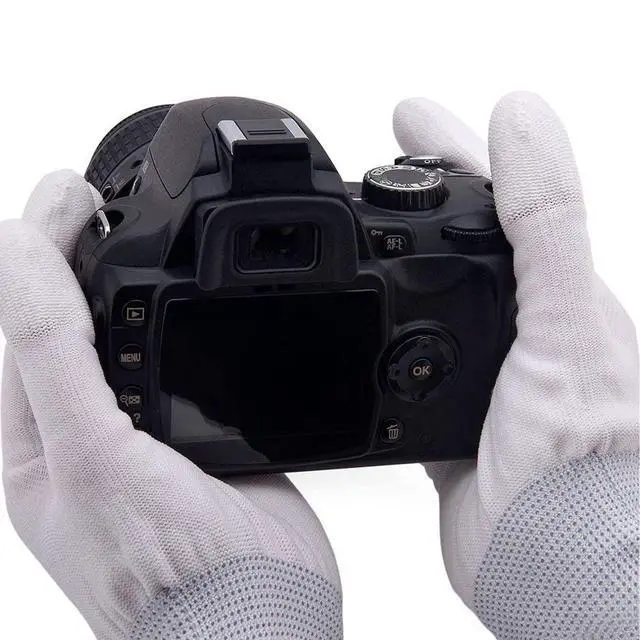 Alt view image 7 of 7 - Microfiber Camera Cleaning Gloves for Professionals | Anti-Static, for Camera and Sensor Cleaning, for Precision Instruments, Vacuum Clean Sealed Packaging, White, DDG-1