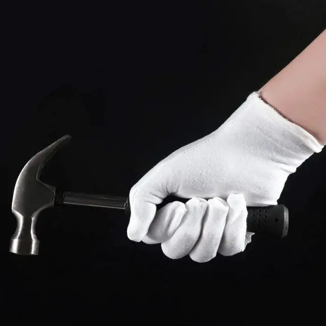 Alt view image 3 of 7 - 3 Pairs White Cotton Gloves for Dry Hands Eczema SPA Moisturizing - Work Glove Liners for Serving Costume Inspection