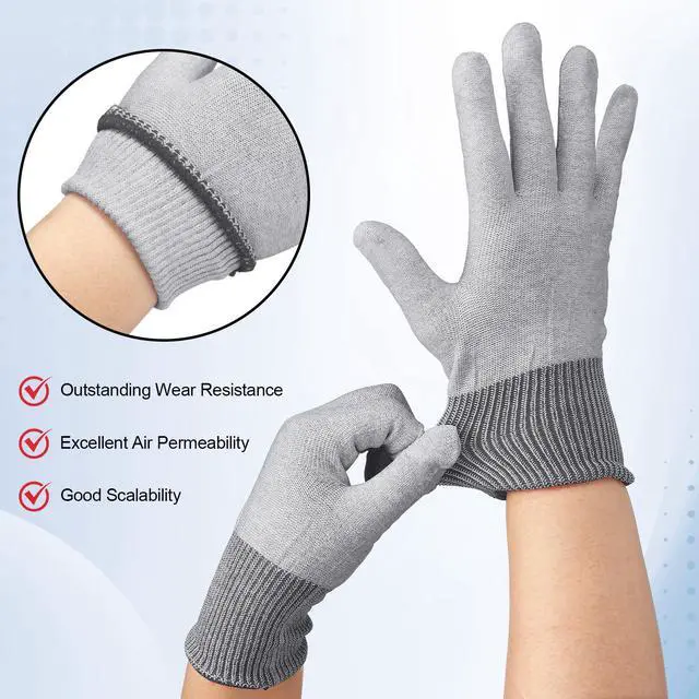 Alt view image 3 of 6 - 4 Pairs Vinyl Wrap Anti-static Gloves Carbon Fiber Working Gloves