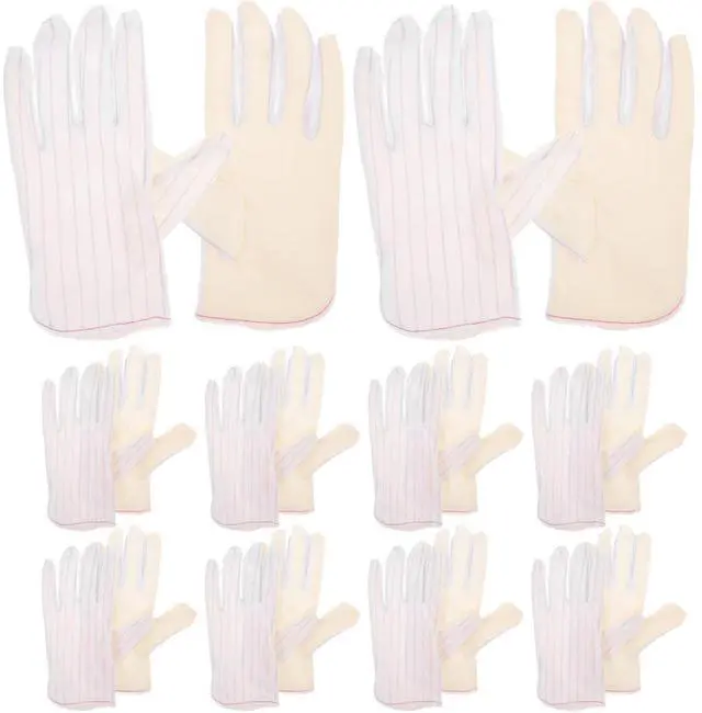 Main image of 10 Pairs Esd Anti-static Gloves Pu Coated Breathable Work Gloves with Non-slip Grip for Electronics Industry and Jewelry Inspection