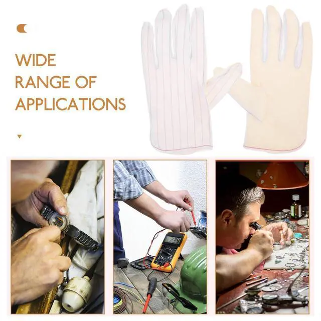 Alt view image 4 of 7 - 10 Pairs Esd Anti-static Gloves Pu Coated Breathable Work Gloves with Non-slip Grip for Electronics Industry and Jewelry Inspection