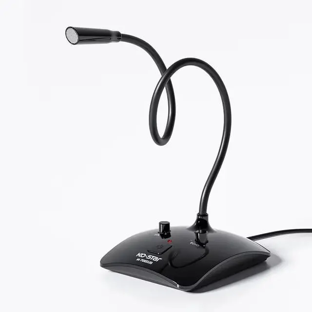 Main image of USB Microphone, Desktop Gooseneck Computer Mic with Mute Button & LED Indicator, Volume & Echo Control, Plug & Play for PC Laptop, Compatible with Zoom, Gaming, Meeting, Streaming