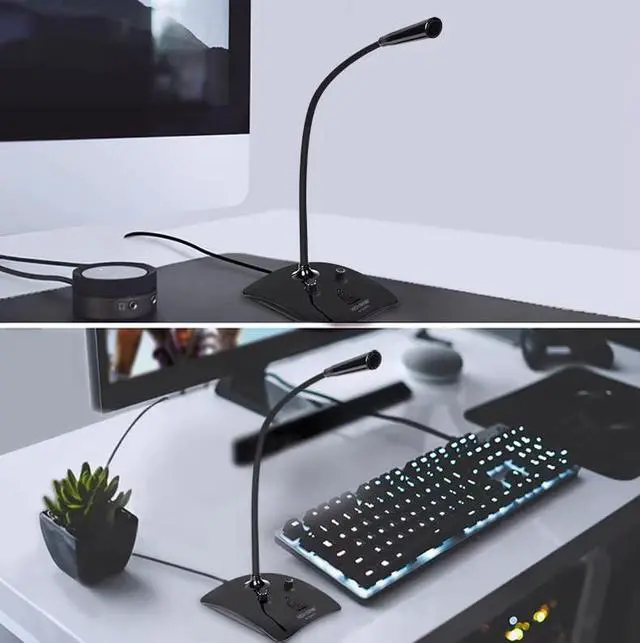 Alt view image 4 of 7 - USB Microphone, Desktop Gooseneck Computer Mic with Mute Button & LED Indicator, Volume & Echo Control, Plug & Play for PC Laptop, Compatible with Zoom, Gaming, Meeting, Streaming