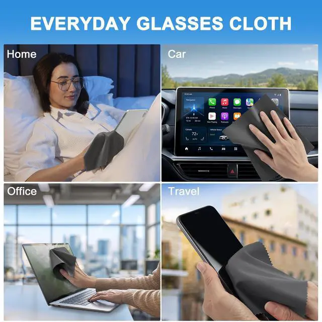 Alt view image 5 of 7 - 30 Pack Japanese-Style Premium Microfiber Glasses Cleaning Cloth Streak & Scratch-Free Lens Cleaning Cloth Safe for Eyeglasses, Sunglasses, Glasses Cleaner, Lens Wipes, iPhone & Screens