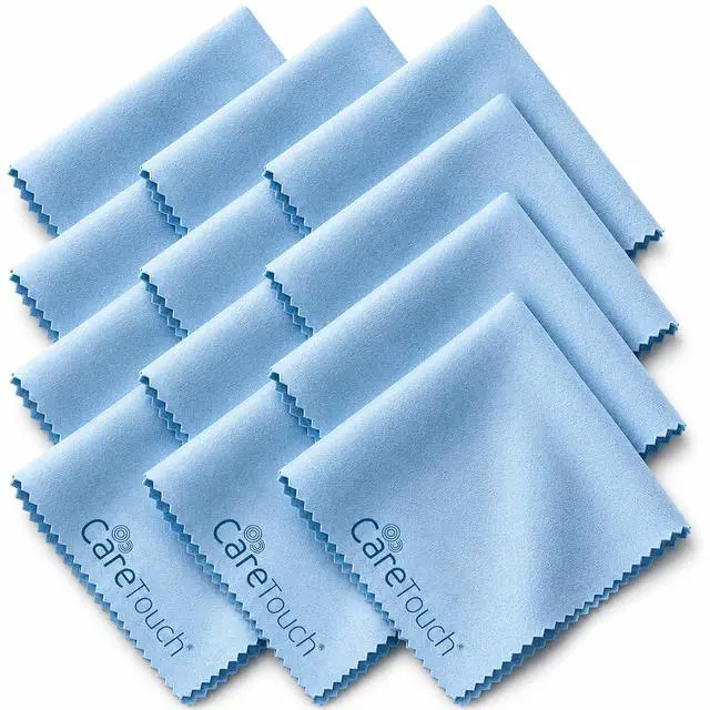 Main image of Eyeglass Cleaning Cloth - 12 Pack of Microfiber Cleaning Cloth for Glasses, Lenses, Phones and Screens - Large, Lint-Free, Reusable and Scratch-Free - 6 x 7 Inches - Blue