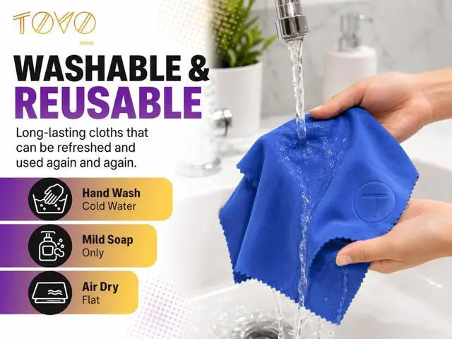 Alt view image 4 of 7 - Extra Large Microfiber Cleaning Cloth 3 Pack, 12"x12", 230 GSM Thick Lens Cleaner for Glasses, Camera & Screens, Ultra Soft, Streak-Free, Lint-Free, Scratch-Safe (Core Series)