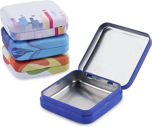 Main image of Lens Cleaning Accessory Tin Box Containers with Hinge Lids, Pack of 4