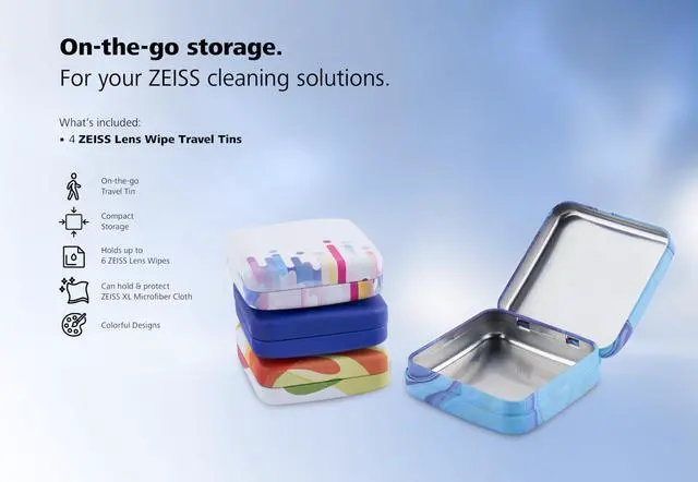 Alt view image 6 of 6 - Lens Cleaning Accessory Tin Box Containers with Hinge Lids, Pack of 4