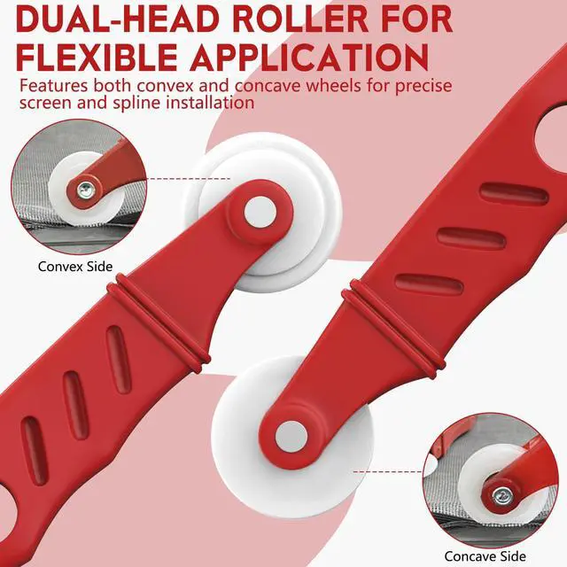 Alt view image 3 of 7 - Screen Roller Tool Set, 2 Pack Screen Spline Roller with Spline Removal Hook for Window & Door