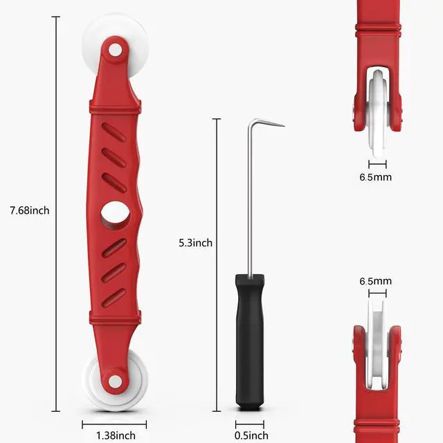 Alt view image 7 of 7 - Screen Roller Tool Set, 2 Pack Screen Spline Roller with Spline Removal Hook for Window & Door