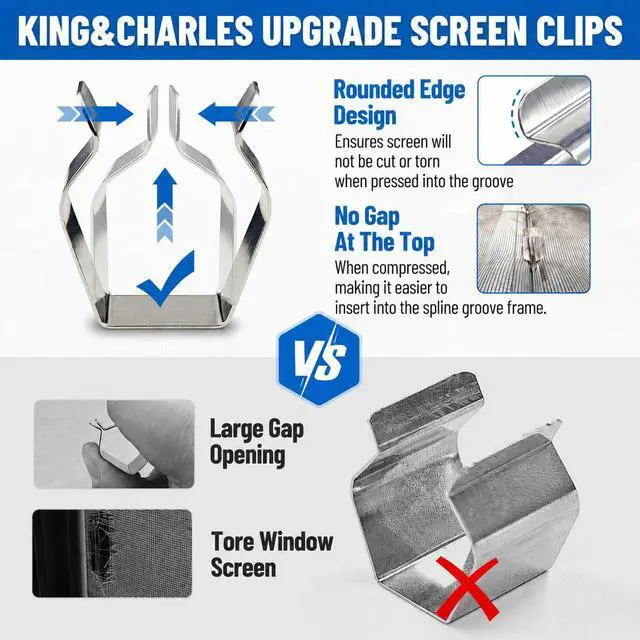 Alt view image 4 of 6 - Screen Repair Kit, 4-in-1 Screen Tool for Window Mesh Repair | Bearing Steel Roller+0.14inx32ft Spline+8Clips+Remove Hook+for Window Mesh, Patio and RV Mesh Replacement