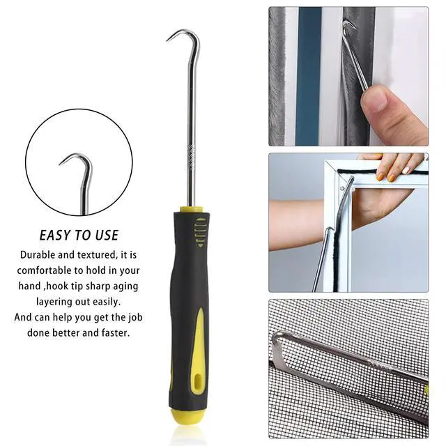 Alt view image 5 of 7 - 3Pcs Screen Tool, Window Screen Spline Roller Tool with Wooden Handle and Steel/Nylon Bearing Wheels, Mesh Screen Door Repair Kit Easy to Use