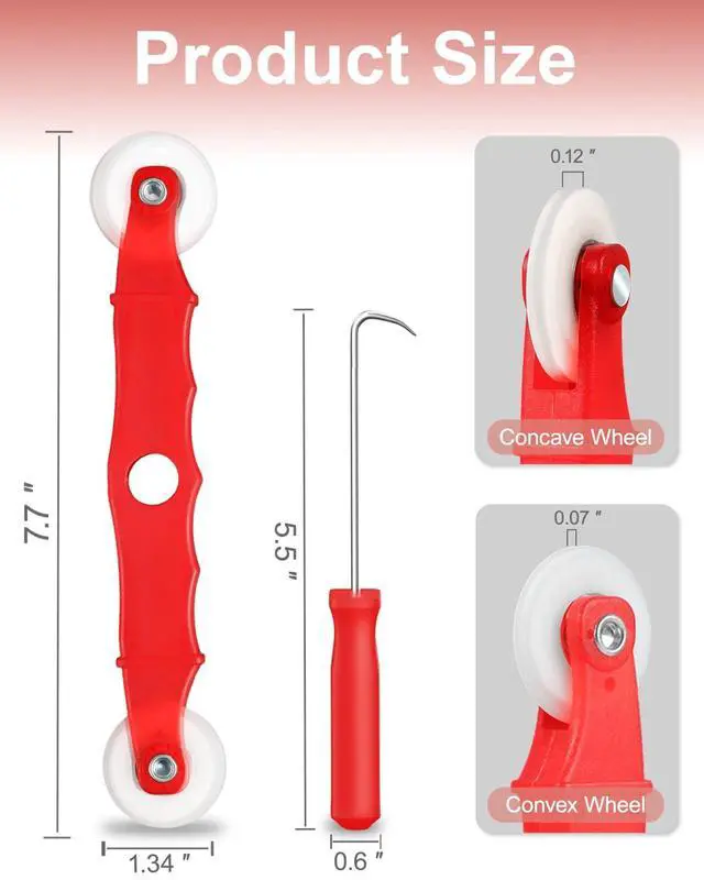 Alt view image 4 of 7 - 2 Pcs Screen Repair Tool, Including Upgrade Rolling Tool and Spline Hook, Easy to Use, Ergonomic Roller Equipped with Bearings for Patio, Porch, RV, Garden Screen and More