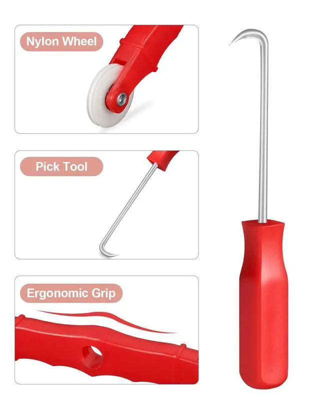 Alt view image 6 of 7 - 2 Pcs Screen Repair Tool, Including Upgrade Rolling Tool and Spline Hook, Easy to Use, Ergonomic Roller Equipped with Bearings for Patio, Porch, RV, Garden Screen and More