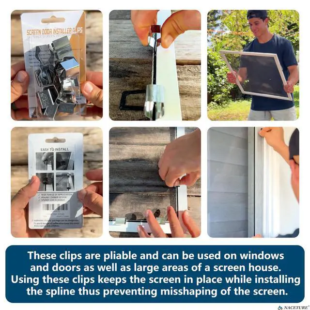 Alt view image 2 of 7 - Screen Retainer Clips for Window & Door Screens, 20 Pack | Designed for securely installing and replacing window and door screens on patios, garages and more.
