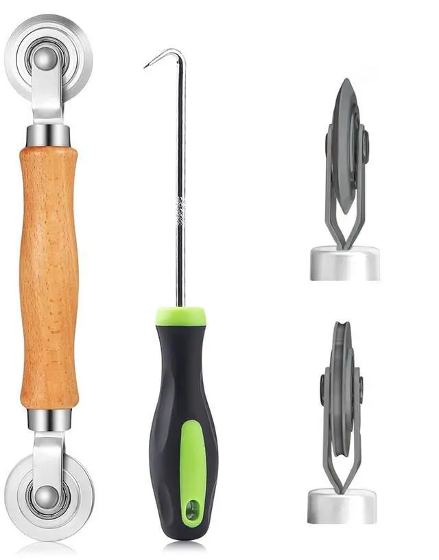 Main image of Screen Roller Tool 2in1-Bearing Roller+Hook to Replace Mesh | Screen Repair Tool, 2 Side Roller,Hook-Removal Old Spline.Easy to Install Screen Mesh