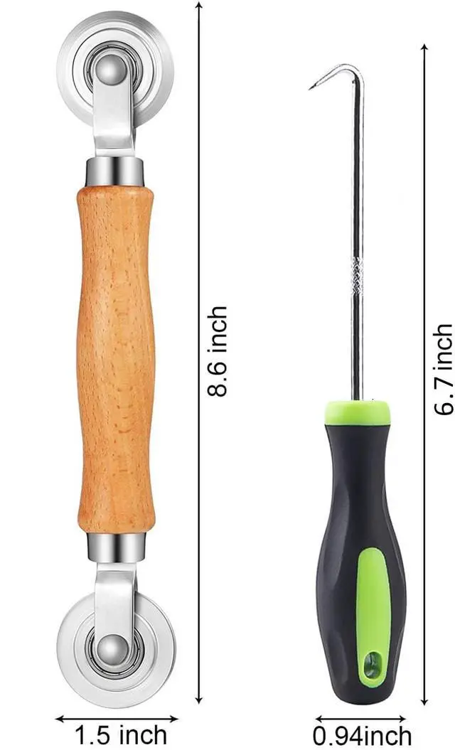 Alt view image 5 of 6 - Screen Roller Tool 2in1-Bearing Roller+Hook to Replace Mesh | Screen Repair Tool, 2 Side Roller,Hook-Removal Old Spline.Easy to Install Screen Mesh