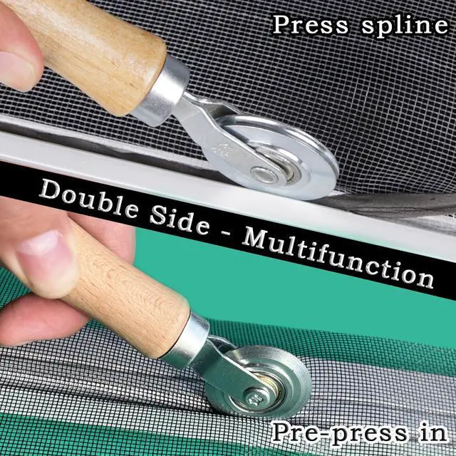 Alt view image 3 of 6 - Screen Roller Tool 2in1-Bearing Roller+Hook to Replace Mesh | Screen Repair Tool, 2 Side Roller,Hook-Removal Old Spline.Easy to Install Screen Mesh