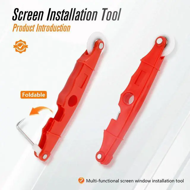 Alt view image 5 of 7 - Screen Repair Tools, 6 in 1 Window Screen Installation Kit Include Screen Roller Spline Roller Tool, Spline Removing Hook, Rubber Strip Shovel for Installing and Replacing Window Patio Sliding Door
