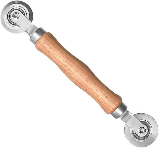 Main image of Screen Roller Tool - Rolling Tool for Installing Door & Window Screens & Repair - Spline Roller with Wood Handle & Steel Bearing Wheel - Professional Rolling Tool - Double Ended Hand Spline Roller