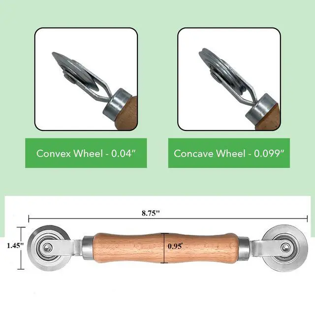 Alt view image 2 of 7 - Screen Roller Tool - Rolling Tool for Installing Door & Window Screens & Repair - Spline Roller with Wood Handle & Steel Bearing Wheel - Professional Rolling Tool - Double Ended Hand Spline Roller