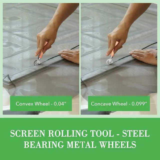 Alt view image 3 of 7 - Screen Roller Tool - Rolling Tool for Installing Door & Window Screens & Repair - Spline Roller with Wood Handle & Steel Bearing Wheel - Professional Rolling Tool - Double Ended Hand Spline Roller