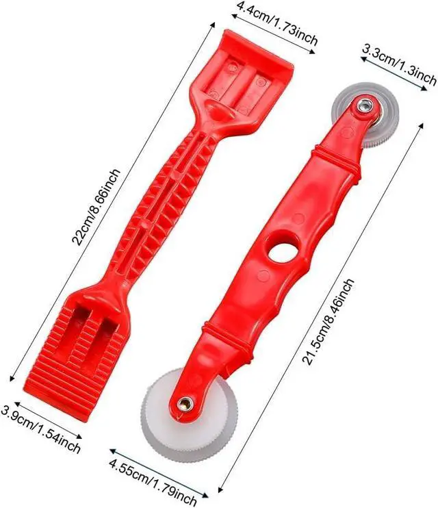 Alt view image 2 of 7 - 2-Pack Red Rubber Seal Install Tool Kit Includes Screen Roller & Glazing Shovel, Weather Stripping Roller Set for Car Door, Windshield, Boat, RV, Window Screen & Door Seam Repair
