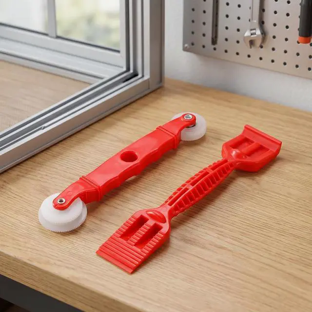 Alt view image 6 of 7 - 2-Pack Red Rubber Seal Install Tool Kit Includes Screen Roller & Glazing Shovel, Weather Stripping Roller Set for Car Door, Windshield, Boat, RV, Window Screen & Door Seam Repair