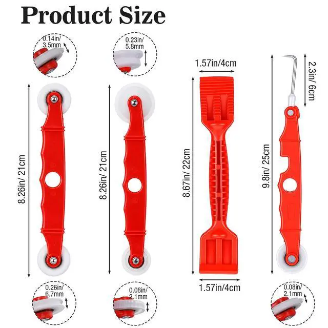 Alt view image 2 of 7 - 4PCS Screen Tool, Window Screen Replacement Kit with Spline Roller Tool, Window Screens Spline Roller Tools, Windows Installation Tools for Installing & Replacing Windows Patio Sliding Door