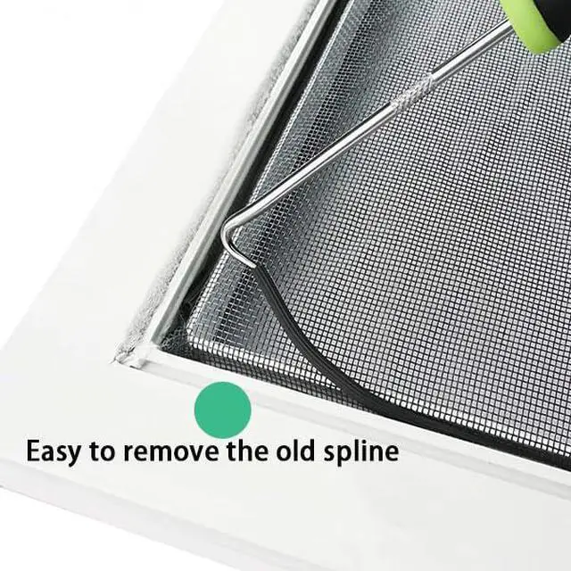 Alt view image 6 of 7 - Screen Tool for Window Screen Replacement - Two Spline Roller (Steel and Nylon Bearing Roller), Spline Removal Hook, Two Sizes Screen Spline, Utility Knife, Tape Measure, Tooltriz