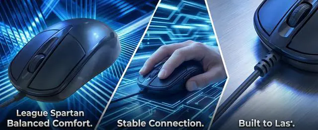 Alt view image 5 of 7 - Wired USB Computer Mouse, Silent Click, Scroll Wheel, Plug and Play, for PC and Laptop