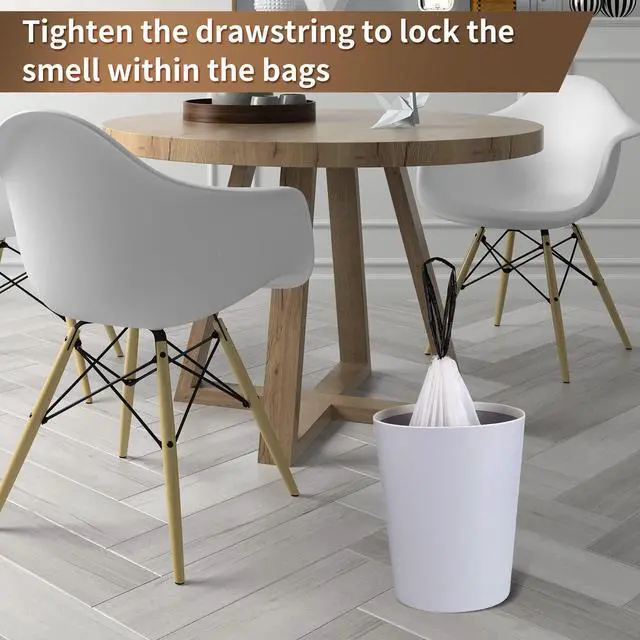 Alt view image 4 of 7 - Trash Bags Drawstring Garbage Bags 8 Gallon Thickened Stretchy,Bathroom,Bedroom,Kitchen,Office and Living Room(100 Count)