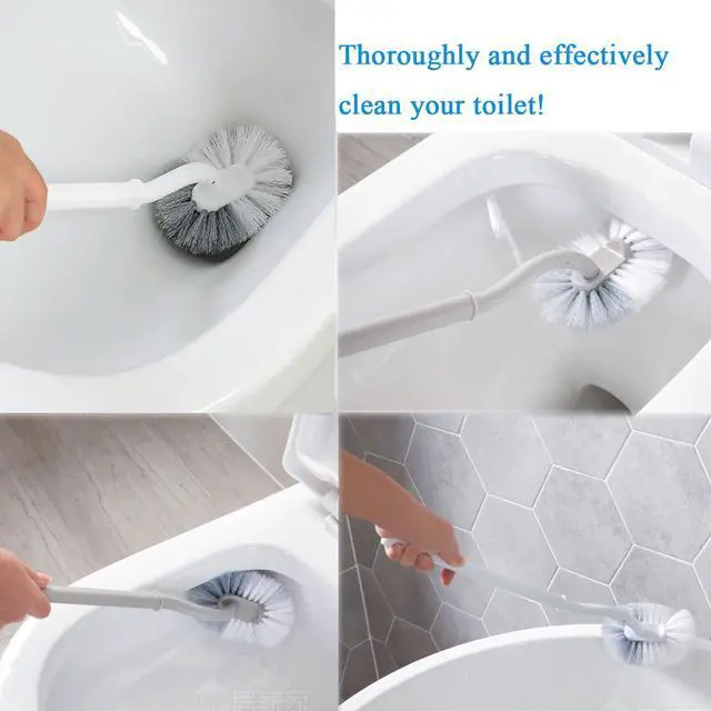 Alt view image 4 of 7 - 2 Pack Curved Toilet Bowl Brush Without Holder for Bathroom, Compact Toilet Brush Durable Under The Rim Household Deep Cleaning Brushes (White Toilet Brush Without Holder)