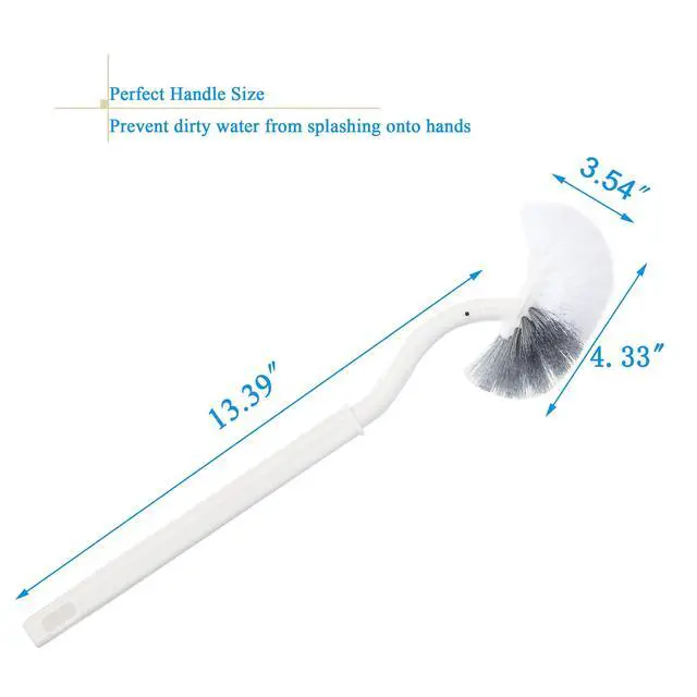 Alt view image 2 of 7 - 2 Pack Curved Toilet Bowl Brush Without Holder for Bathroom, Compact Toilet Brush Durable Under The Rim Household Deep Cleaning Brushes (White Toilet Brush Without Holder)