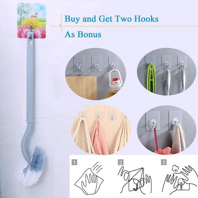 Alt view image 5 of 7 - 2 Pack Curved Toilet Bowl Brush Without Holder for Bathroom, Compact Toilet Brush Durable Under The Rim Household Deep Cleaning Brushes (White Toilet Brush Without Holder)