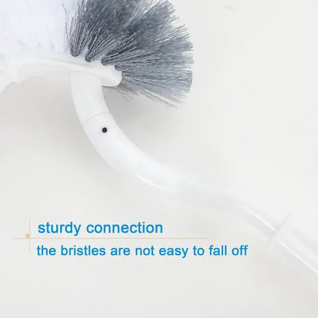 Alt view image 6 of 7 - 2 Pack Curved Toilet Bowl Brush Without Holder for Bathroom, Compact Toilet Brush Durable Under The Rim Household Deep Cleaning Brushes (White Toilet Brush Without Holder)