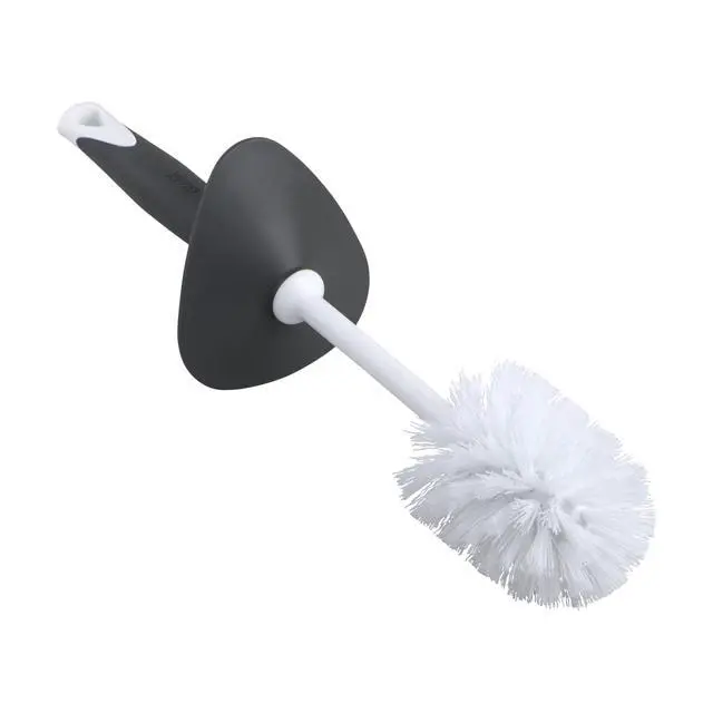 Alt view image 7 of 7 - Covered Toilet Brush and Caddy with Splash Guard & Non-Skid Base, 2-Piece, White