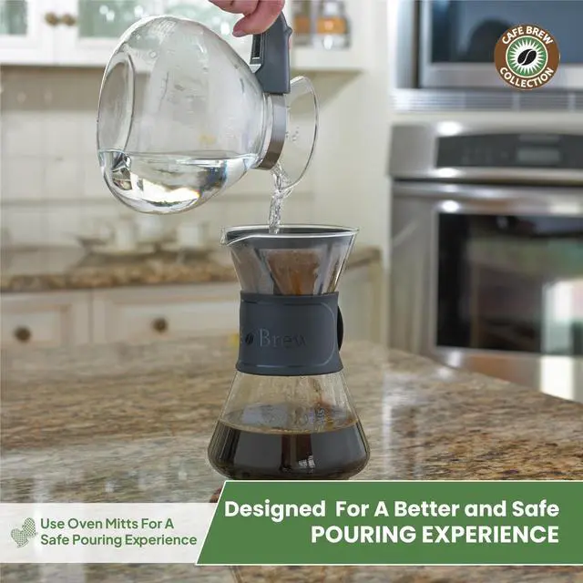 Alt view image 5 of 7 - Glass Tea Kettle, 12 Cup | German borosilicate glass. Gas & electric stovetop safe. Heat resistant. Whistles at boil. 12-cup capacity.