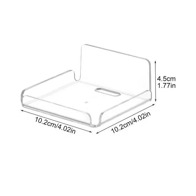 Alt view image 2 of 7 - 2 Pack Clear Acrylic Floating Shelves, Wall Mounted, No Drill, Space Saving, Transparent, Secure Mounting, Easy Installation, Cable Management, Bathroom Office Home